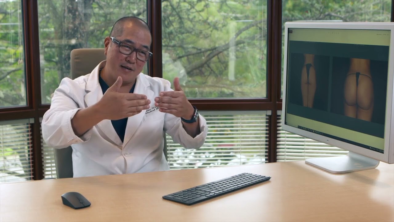Dr Kwak describing body shaping and butt lift solutions